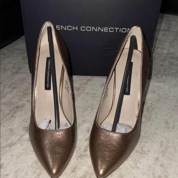French Connection Shoes - French Connection Metallic Brown Heels